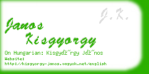 janos kisgyorgy business card